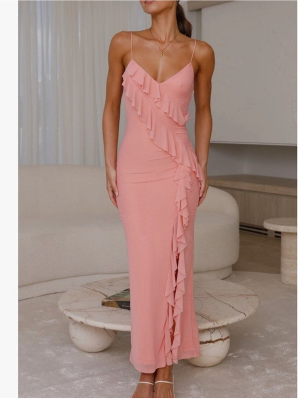 NWT Billy J Chantal Pink Maxi Dress Size 8 Y2K Tiered Ruffle Romantic Summer